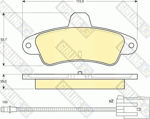 Girling 6111123 - Kit pastiglie freno, Freno a disco autozon.pro