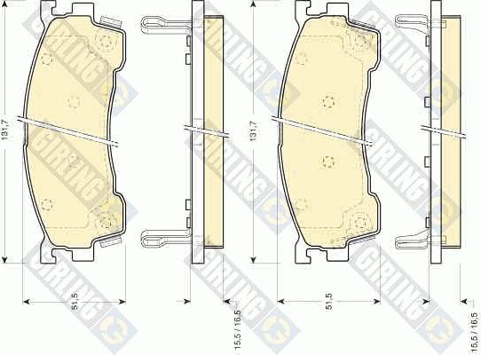 Girling 6111399 - Kit pastiglie freno, Freno a disco autozon.pro