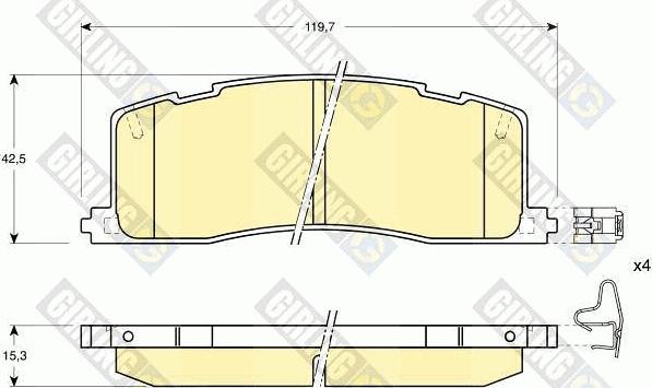 Girling 6111389 - Kit pastiglie freno, Freno a disco autozon.pro