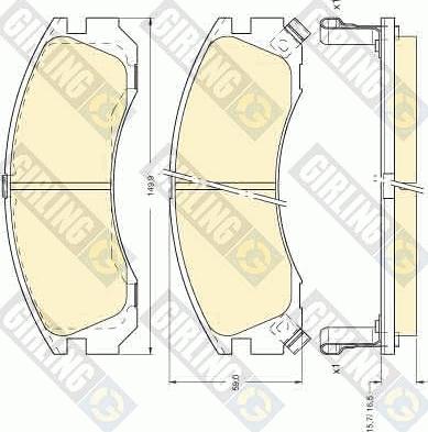 Girling 6111269 - Kit pastiglie freno, Freno a disco autozon.pro