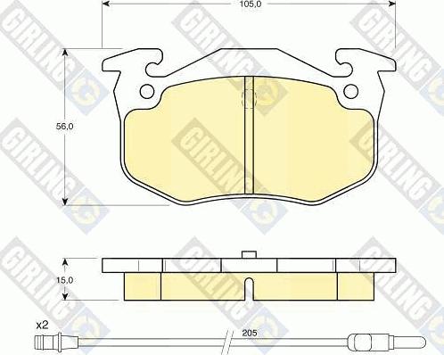 Girling 6111203 - Kit pastiglie freno, Freno a disco autozon.pro