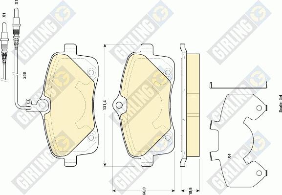 Girling 6118951 - Kit pastiglie freno, Freno a disco autozon.pro