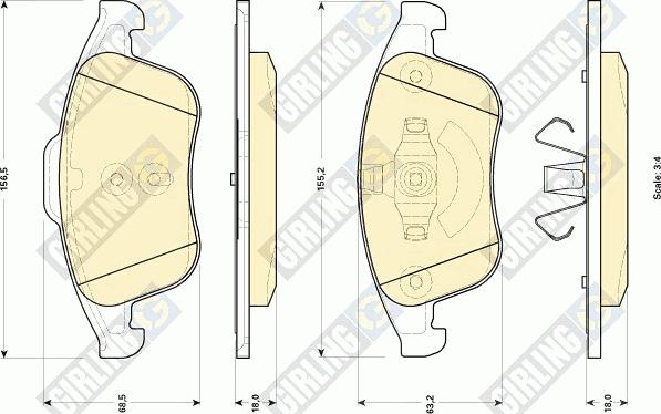 Girling 6118962 - Kit pastiglie freno, Freno a disco autozon.pro