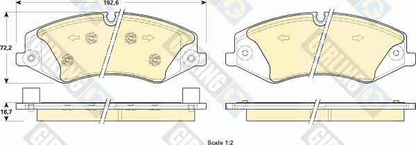 Girling 6118981 - Kit pastiglie freno, Freno a disco autozon.pro