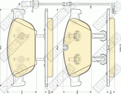 Girling 6118972 - Kit pastiglie freno, Freno a disco autozon.pro