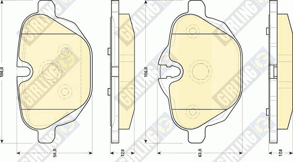 Girling 6118404 - Kit pastiglie freno, Freno a disco autozon.pro