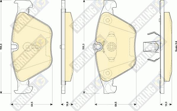 Girling 6118542 - Kit pastiglie freno, Freno a disco autozon.pro