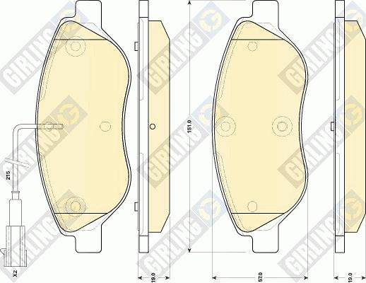 Girling 6118554 - Kit pastiglie freno, Freno a disco autozon.pro