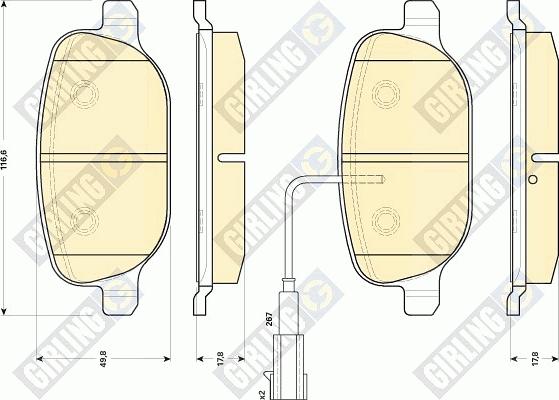 Girling 6118511 - Kit pastiglie freno, Freno a disco autozon.pro