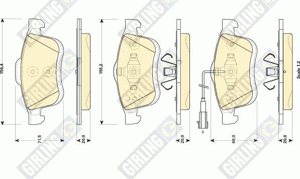 Girling 6118644 - Kit pastiglie freno, Freno a disco autozon.pro