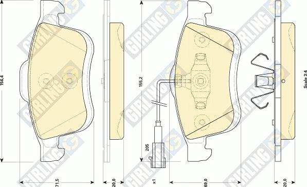 Girling 6118654 - Kit pastiglie freno, Freno a disco autozon.pro