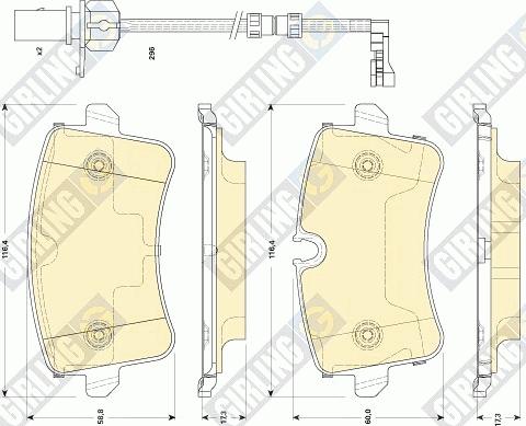 Girling 6118671 - Kit pastiglie freno, Freno a disco autozon.pro