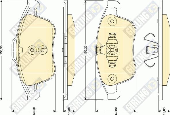 Girling 6118082 - Kit pastiglie freno, Freno a disco autozon.pro