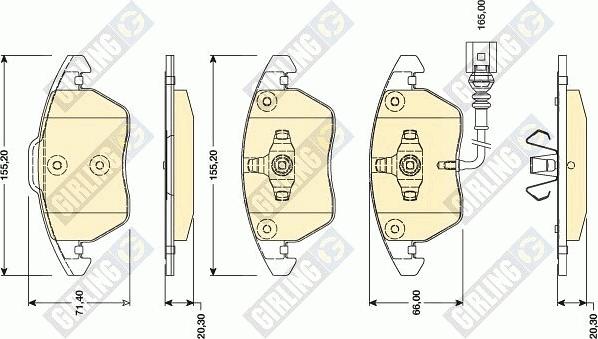 Girling 6118072 - Kit pastiglie freno, Freno a disco autozon.pro