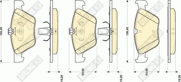 Girling 6118152 - Kit pastiglie freno, Freno a disco autozon.pro