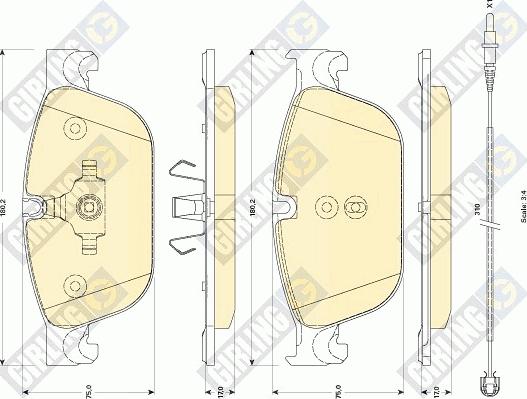 Girling 6118892 - Kit pastiglie freno, Freno a disco autozon.pro