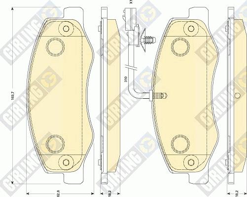 Girling 6118859 - Kit pastiglie freno, Freno a disco autozon.pro