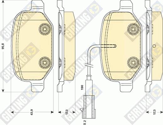 Girling 6118811 - Kit pastiglie freno, Freno a disco autozon.pro