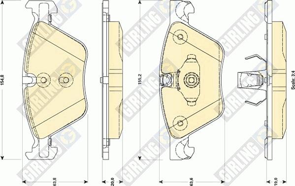 Girling 6118822 - Kit pastiglie freno, Freno a disco autozon.pro