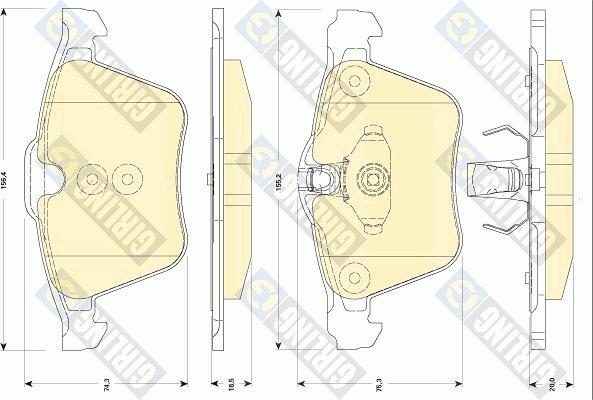 Girling 6118352 - Kit pastiglie freno, Freno a disco autozon.pro