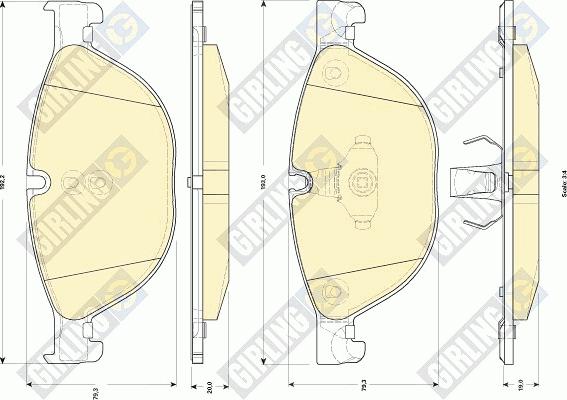 Girling 6118382 - Kit pastiglie freno, Freno a disco autozon.pro