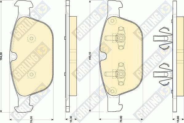 Girling 6118212 - Kit pastiglie freno, Freno a disco autozon.pro