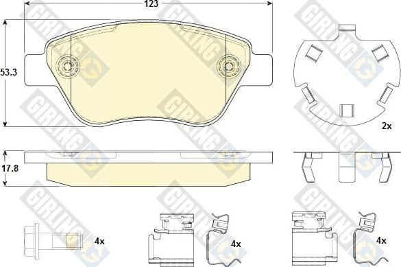 Girling 6118794 - Kit pastiglie freno, Freno a disco autozon.pro