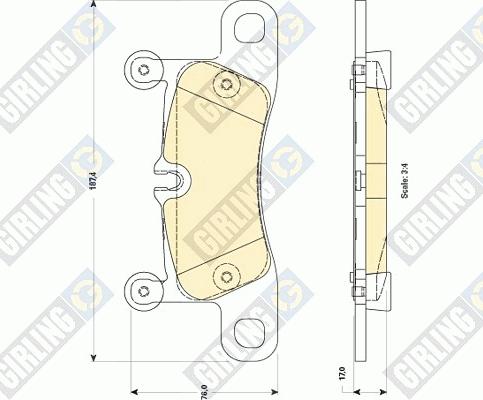 Girling 6118759 - Kit pastiglie freno, Freno a disco autozon.pro