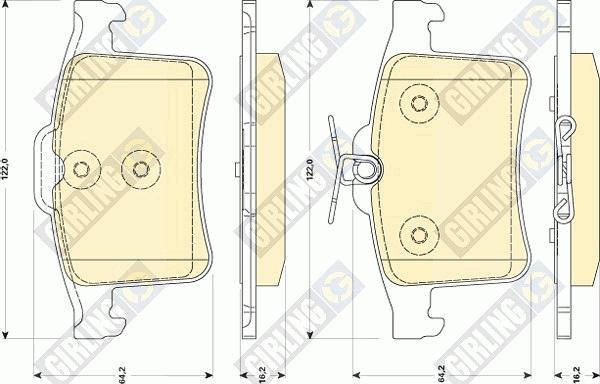 Girling 6118772 - Kit pastiglie freno, Freno a disco autozon.pro