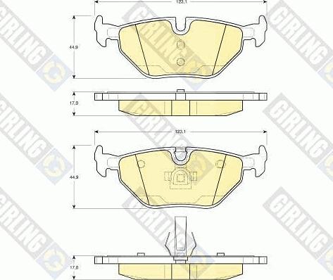 Girling 6113442 - Kit pastiglie freno, Freno a disco autozon.pro