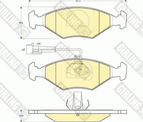 Girling 6113402 - Kit pastiglie freno, Freno a disco autozon.pro