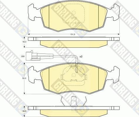 Girling 6113412 - Kit pastiglie freno, Freno a disco autozon.pro