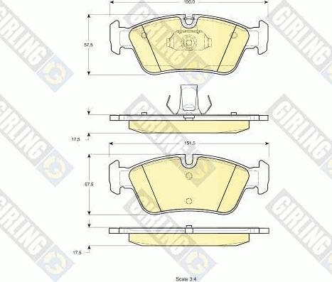 Girling 6113482 - Kit pastiglie freno, Freno a disco autozon.pro