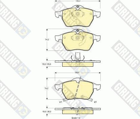 Girling 6113422 - Kit pastiglie freno, Freno a disco autozon.pro