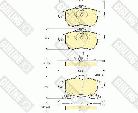 Girling 6113502 - Kit pastiglie freno, Freno a disco autozon.pro