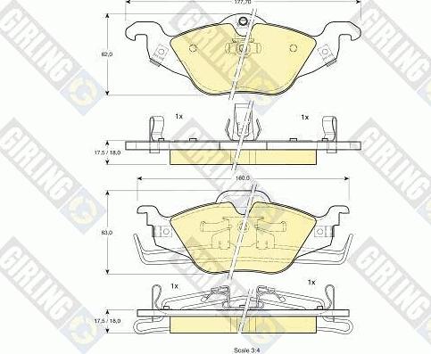 Girling 6113512 - Kit pastiglie freno, Freno a disco autozon.pro