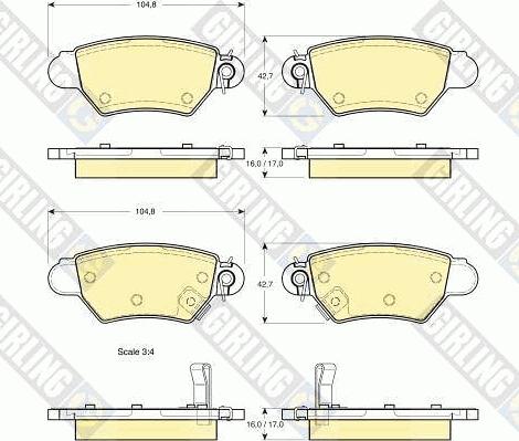 Girling 6113524 - Kit pastiglie freno, Freno a disco autozon.pro