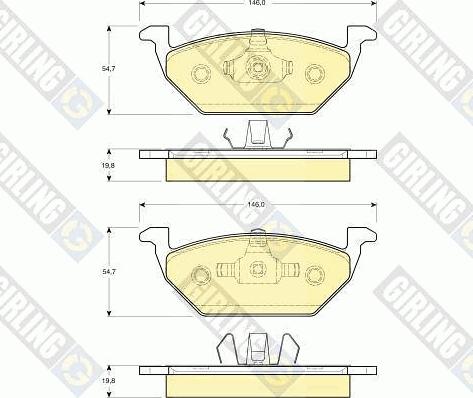 Girling 6113575 - Kit pastiglie freno, Freno a disco autozon.pro