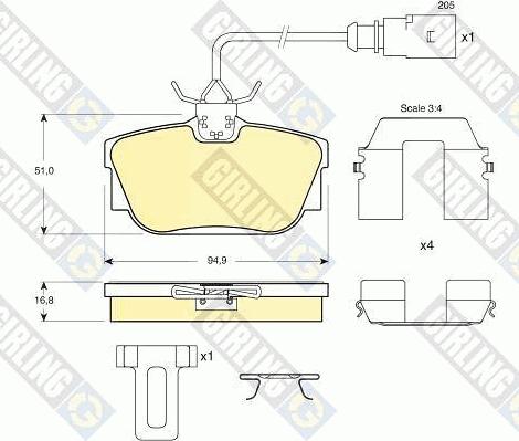 Girling 6113691 - Kit pastiglie freno, Freno a disco autozon.pro