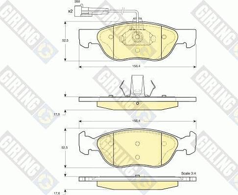 Girling 6113642 - Kit pastiglie freno, Freno a disco autozon.pro