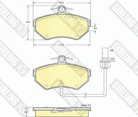 Girling 6113661 - Kit pastiglie freno, Freno a disco autozon.pro