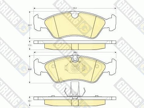 Girling 6113002 - Kit pastiglie freno, Freno a disco autozon.pro