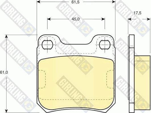 Girling 6113022 - Kit pastiglie freno, Freno a disco autozon.pro