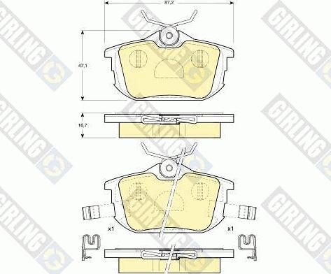 Girling 6113141 - Kit pastiglie freno, Freno a disco autozon.pro