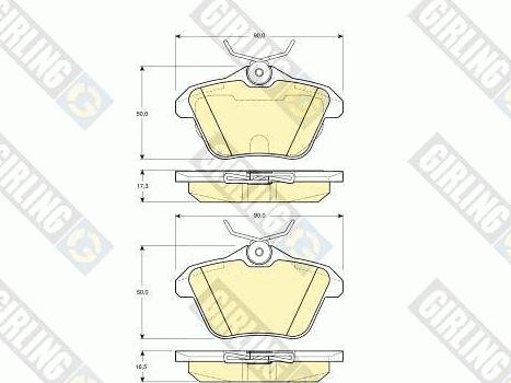 Girling 6113151 - Kit pastiglie freno, Freno a disco autozon.pro