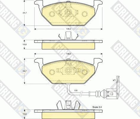 Girling 6113865 - Kit pastiglie freno, Freno a disco autozon.pro