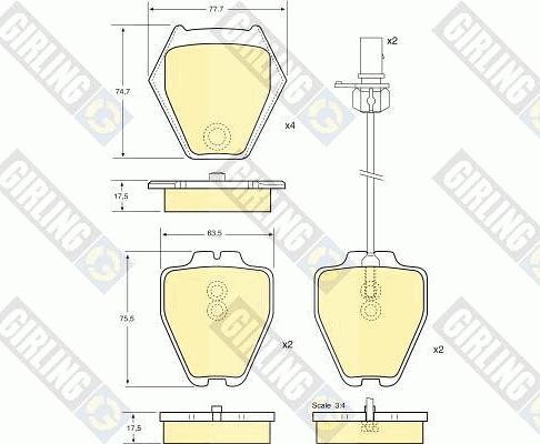 Girling 6113811 - Kit pastiglie freno, Freno a disco autozon.pro