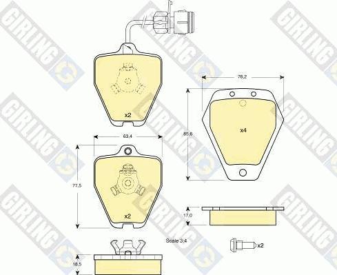 Girling 6113291 - Kit pastiglie freno, Freno a disco autozon.pro