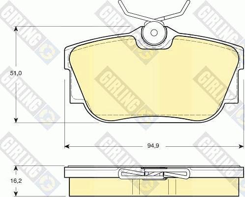 Girling 6113251 - Kit pastiglie freno, Freno a disco autozon.pro