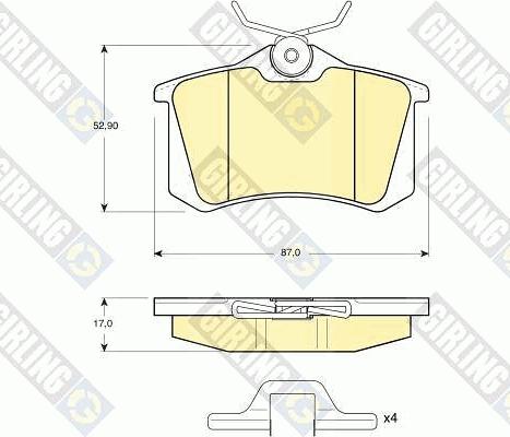 Girling 6113281 - Kit pastiglie freno, Freno a disco autozon.pro